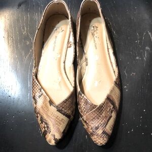 Time and Tru Snakeskin Print Memory Foam Flats
